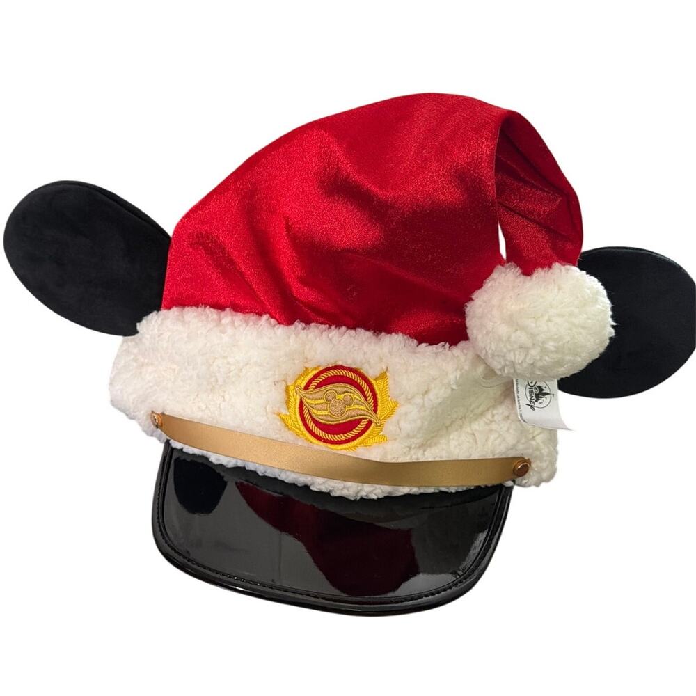 Disney Cruise Line Captain Mickey Mouse Santa Holiday Hat NWT